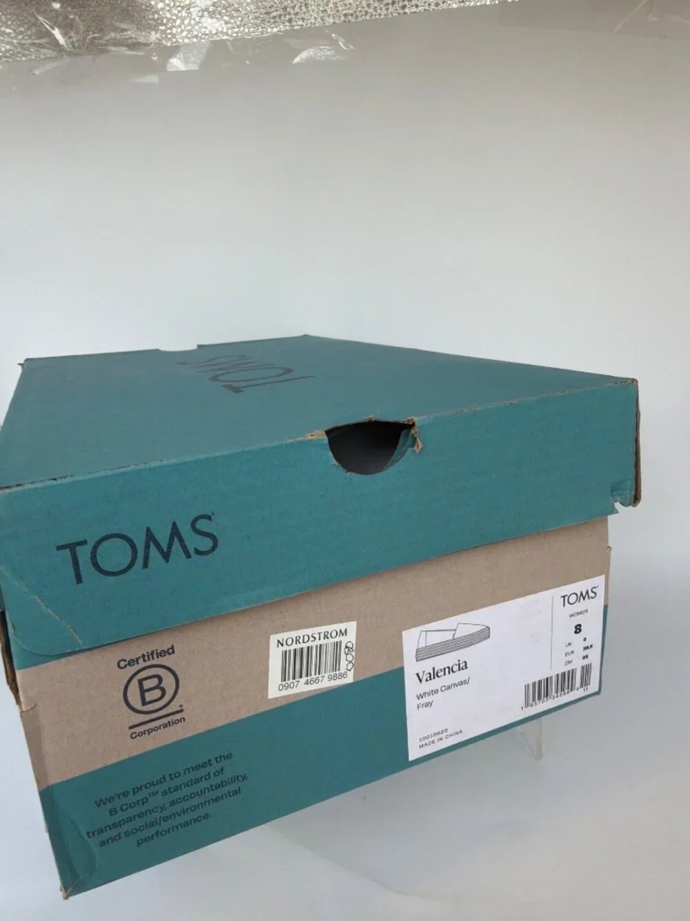 TOMS Valencia Platforms Espadrille White Canvas Women Size 8